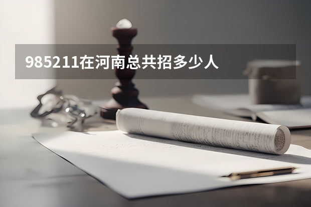 985211在河南总共招多少人