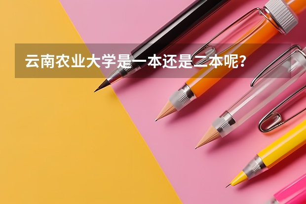 云南农业大学是一本还是二本呢？
