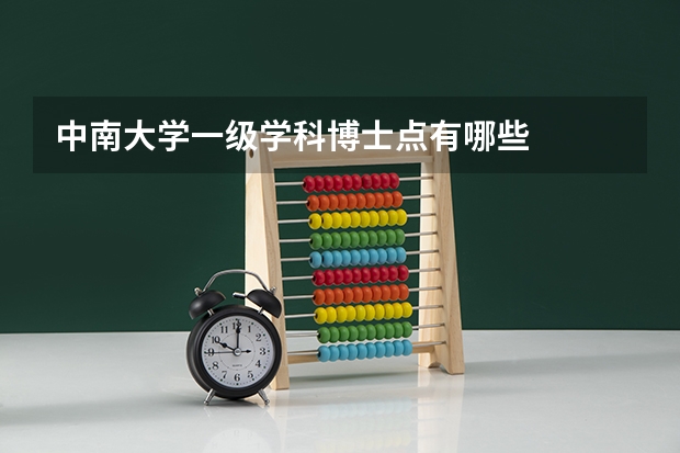 中南大学一级学科博士点有哪些