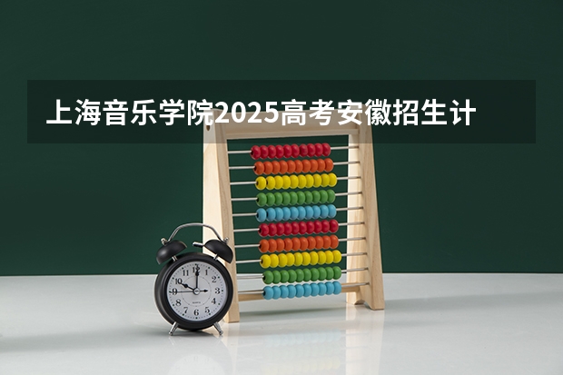 上海音乐学院2025高考安徽招生计划