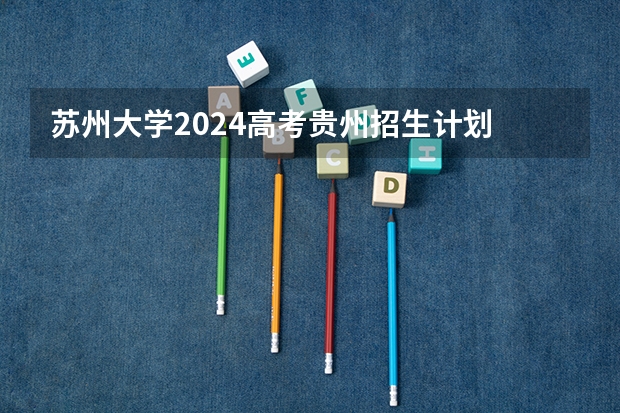 苏州大学2024高考贵州招生计划