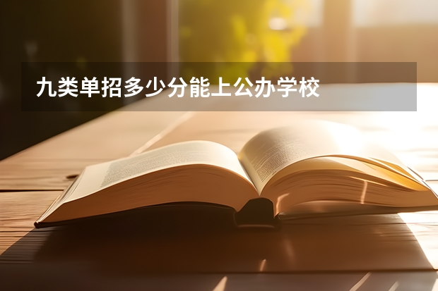 九类单招多少分能上公办学校
