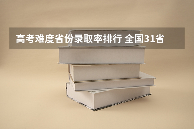 高考难度省份录取率排行 全国31省高考难度排行
