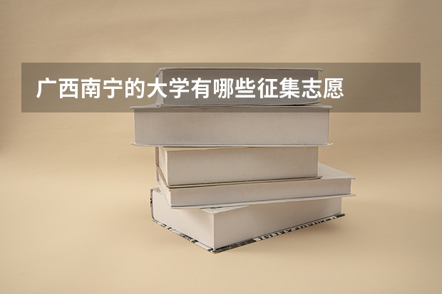 广西南宁的大学有哪些征集志愿