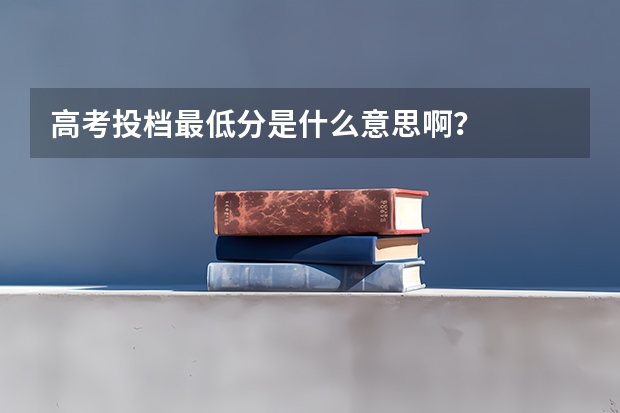 高考投档最低分是什么意思啊？