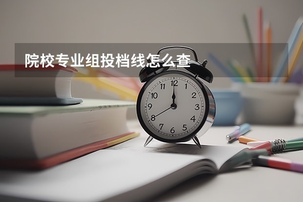 院校专业组投档线怎么查