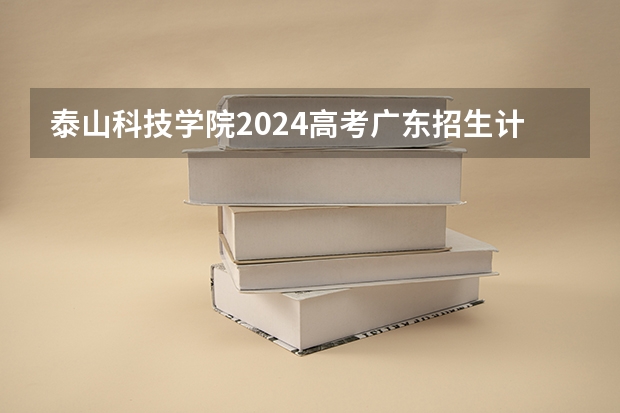 泰山科技学院2024高考广东招生计划