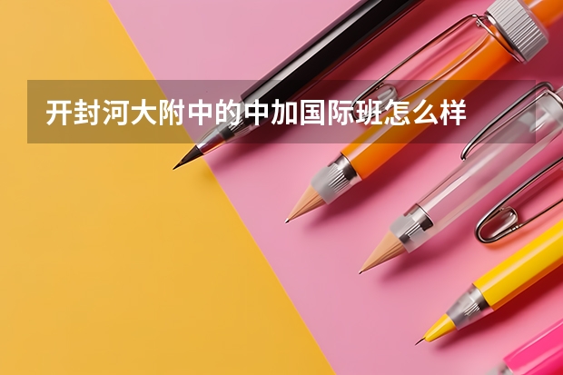 开封河大附中的中加国际班怎么样