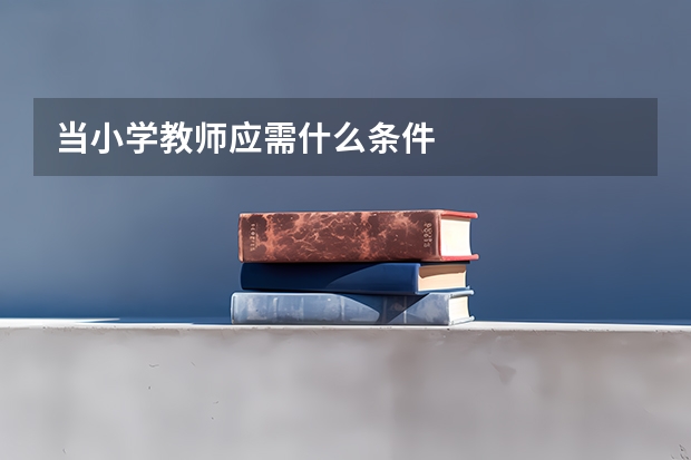 当小学教师应需什么条件